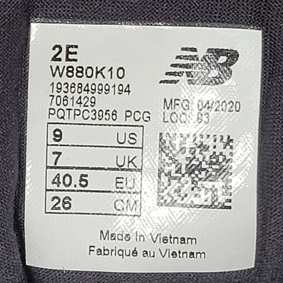 New Balance Fresh Foam 880V10 Women's Black Running Shoes W880K10 US Size 9 - Picture 8 of 8